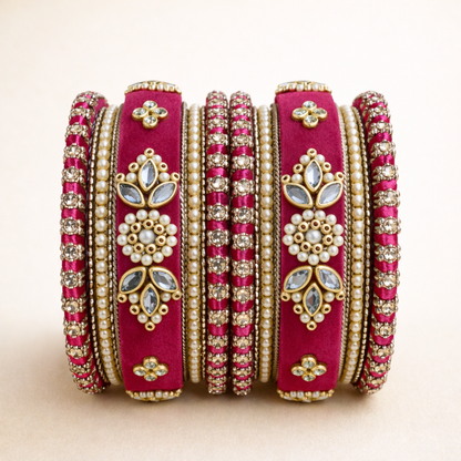 Shrikaa Velvet Bangles SVB-1006 - Rani