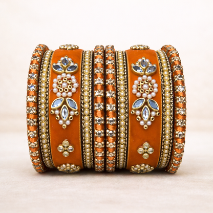 Shrikaa Velvet Bangles SVB-1006 - Orange