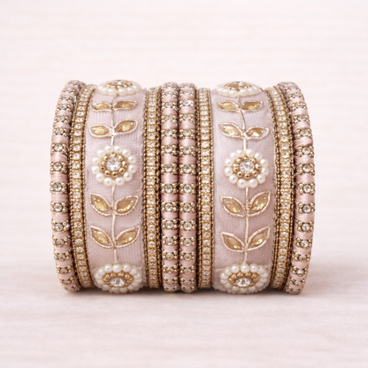 Shrikaa Velvet Bangles SVB-1007 - Dusty Mauve