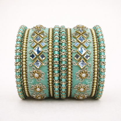 Shrikaa Velvet Bangles SVB-1008 - Mint