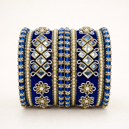 Shrikaa Velvet Bangles SVB-1008 - Royal Blue