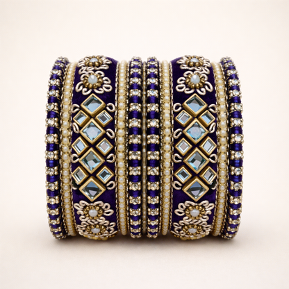 Shrikaa Velvet Bangles SVB-1008 - English Purple