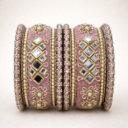 Shrikaa Velvet Bangles SVB-1008 - Dusty Mauve
