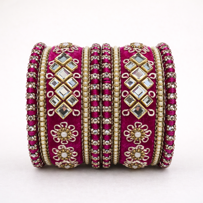 Shrikaa Velvet Bangles SVB-1008 - Rani