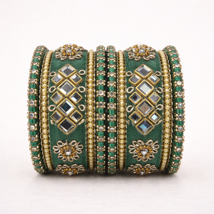 Shrikaa Velvet Bangles SVB-1008 - Green
