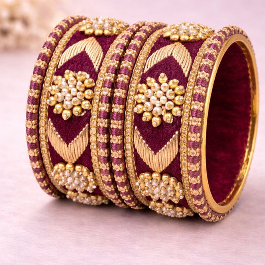 Shrika Velvet Bridal Bangles – Dual Tone Collection
