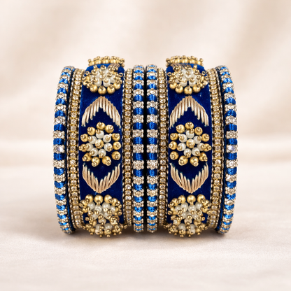 Shrikaa Velvet Bangles SVB-1009 - Royal Blue
