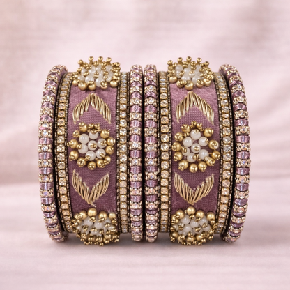 Shrikaa Velvet Bangles SVB-1009 - Dusty Mauve