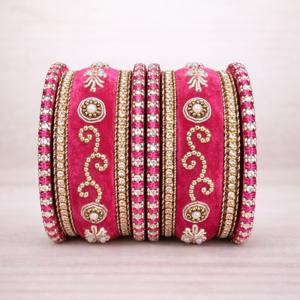 Shrikaa Velvet Bangles SVB-1010 - Rani
