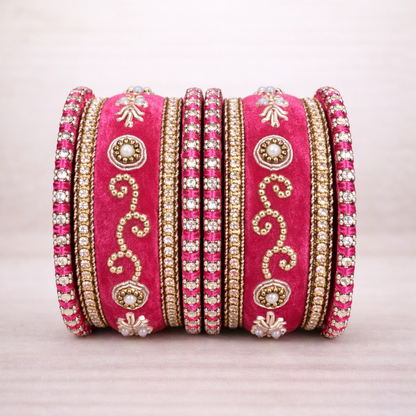 Shrikaa Velvet Bangles SVB-1010 - Rani