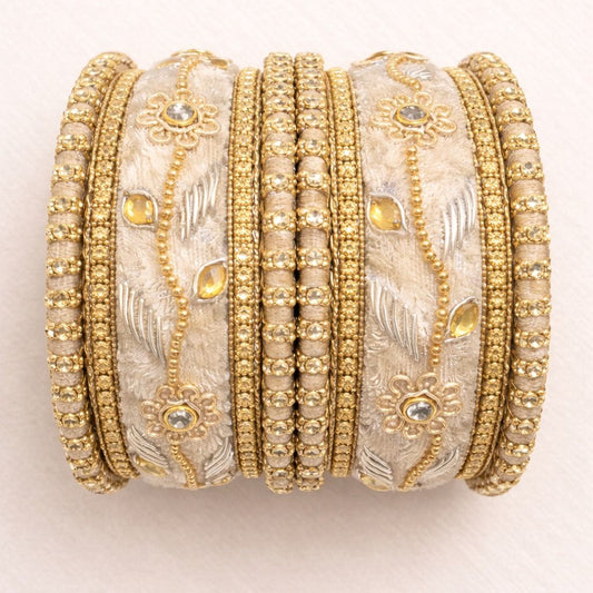 Shrika Velvet Bridal Bangles – Floral Multi-Color Set