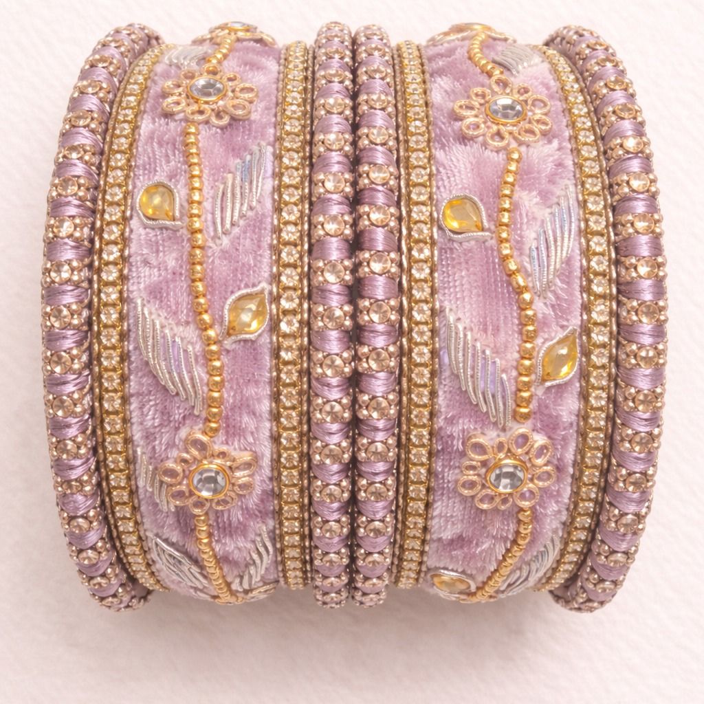 Shrika Velvet Bridal Bangles – Multi Color Collection