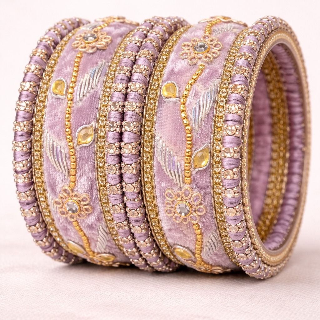 Shrika Velvet Bridal Bangles – Multi Color Collection