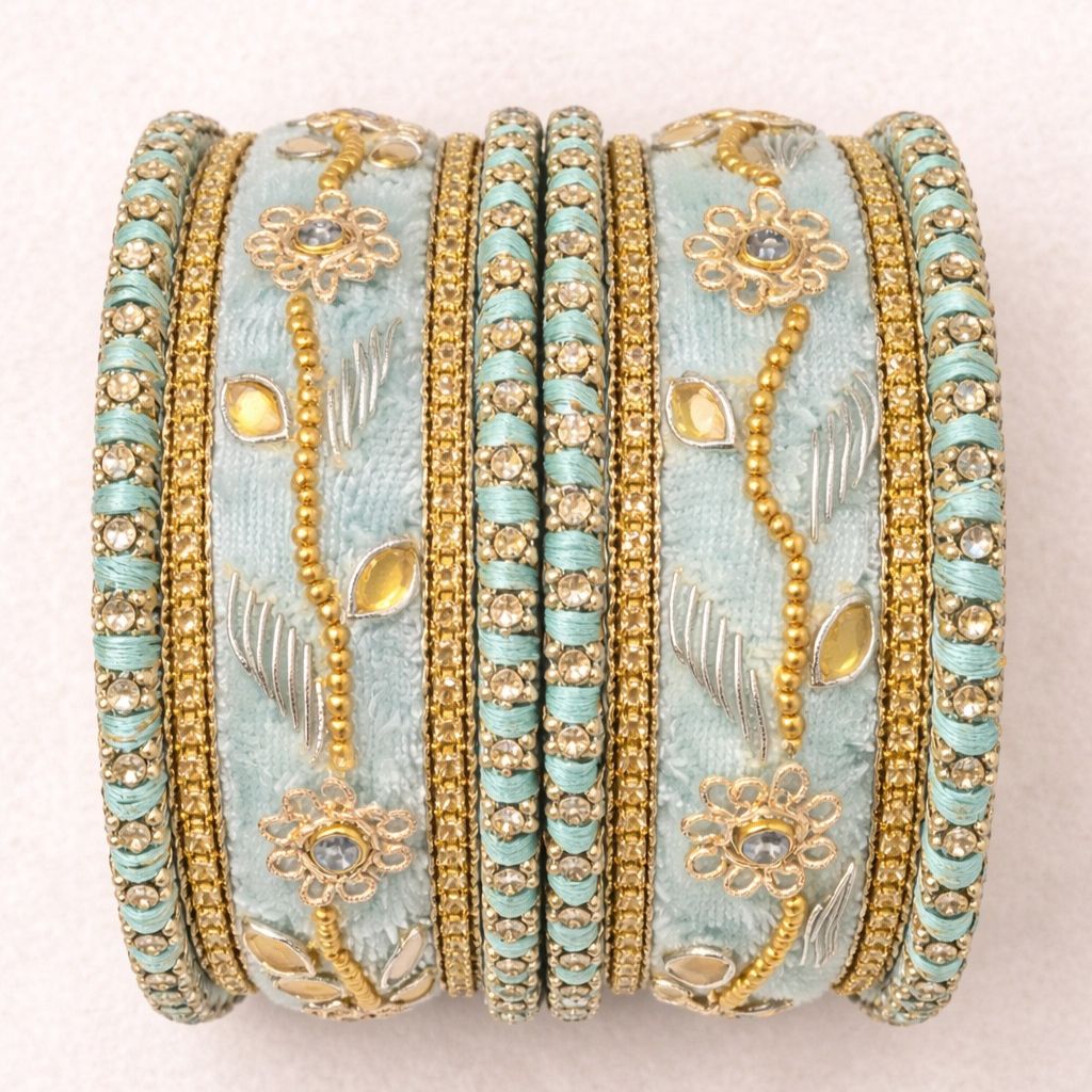 Shrika Velvet Bridal Bangles – Multi Color Collection