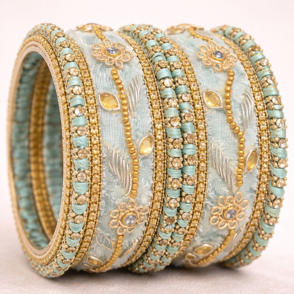 Shrika Velvet Bridal Bangles – Multi Color Collection
