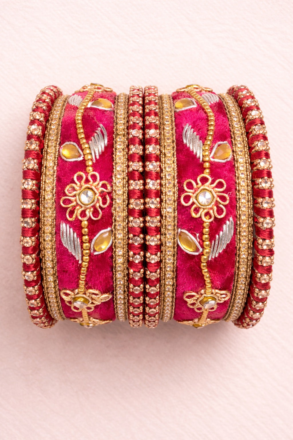 Shrikaa Velvet Bangles SVB-1011 - Rani
