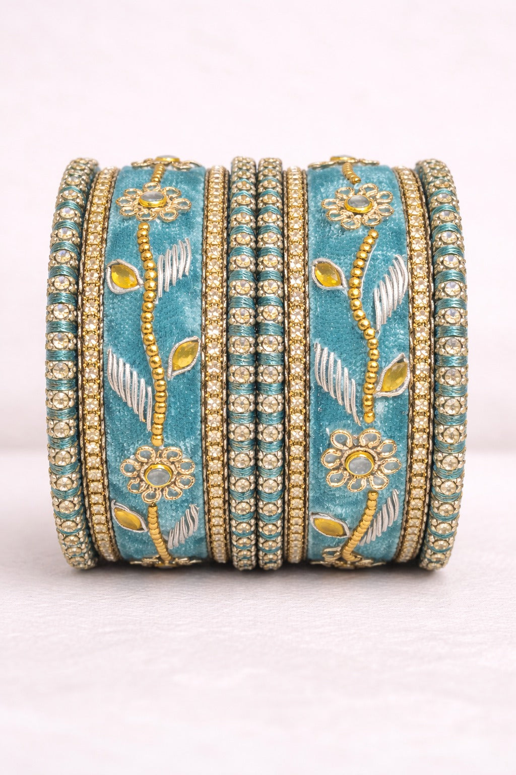 Shrikaa Velvet Bangles SVB-1011 - Firozi