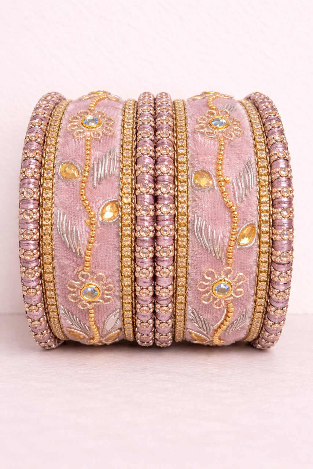 Shrikaa Velvet Bangles SVB-1011 - Dusty Mauve