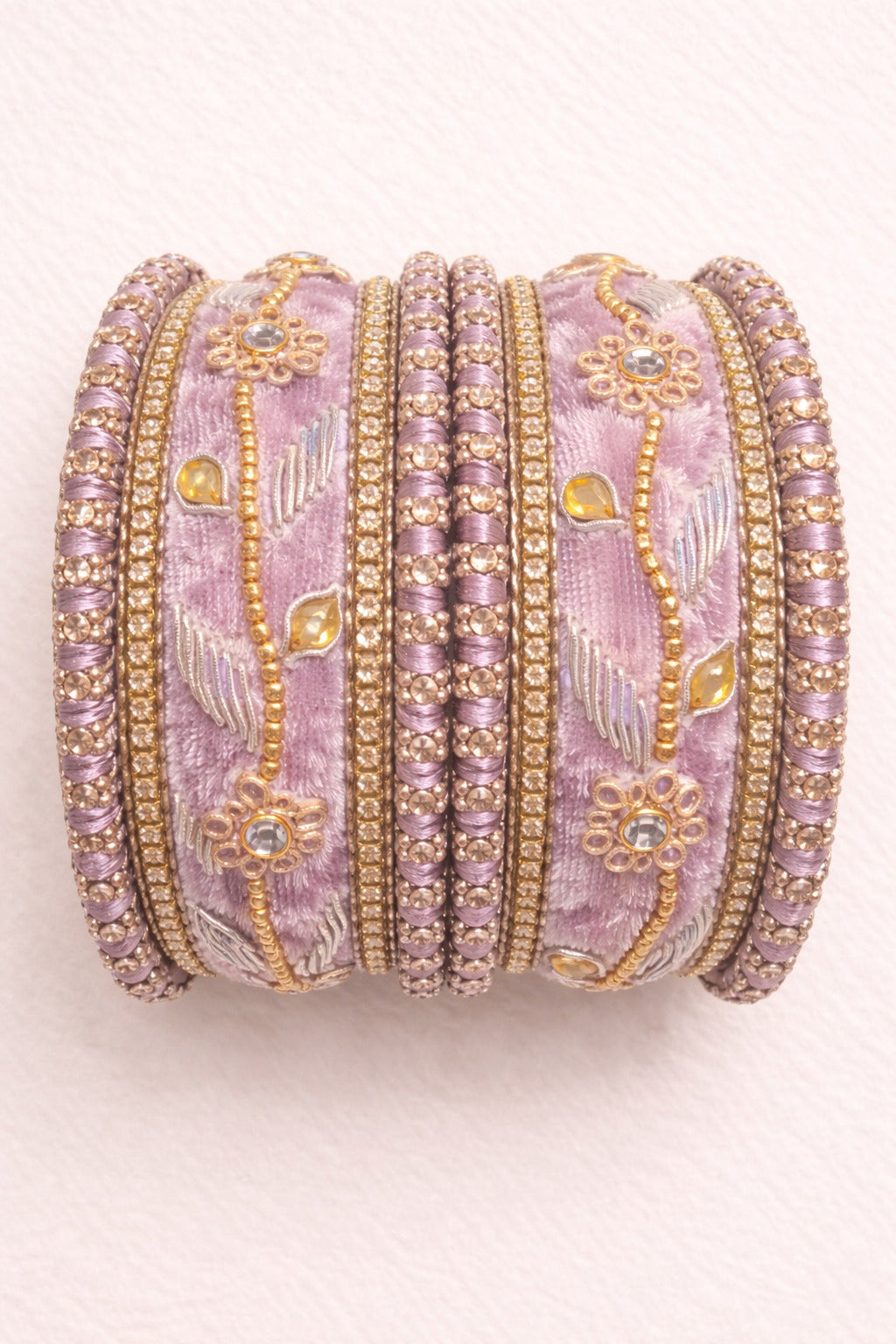 Shrikaa Velvet Bangles SVB-1011 - Light Purple