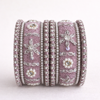 Shrikaa Velvet Bangles SVB-1012 - Dusty Mauve