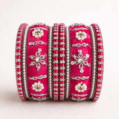 Shrikaa Velvet Bangles SVB-1012 - Rani