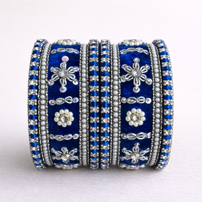 Shrikaa Velvet Bangles SVB-1012 - Royal Blue