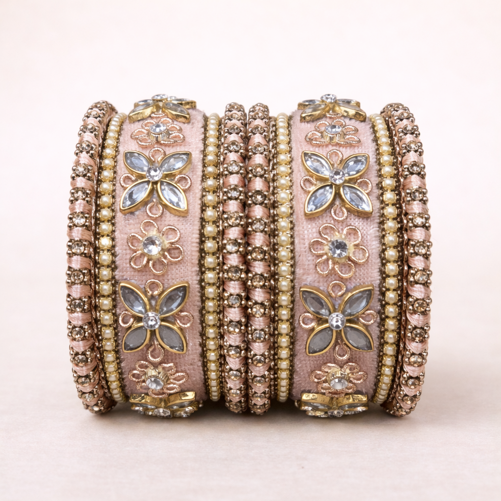 Shrikaa Velvet Bangles SVB-1013 - Dusty Mauve