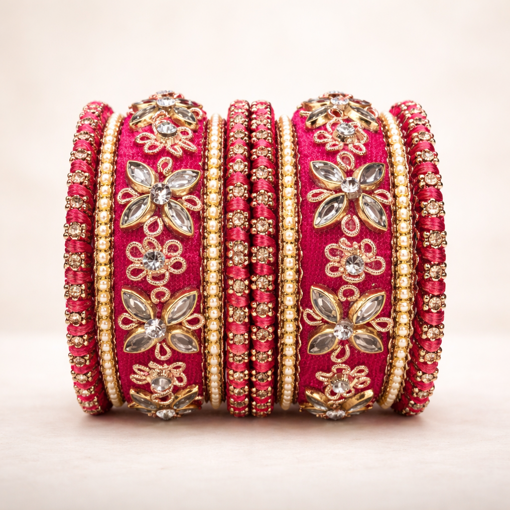 Shrikaa Velvet Bangles SVB-1013 - Rani