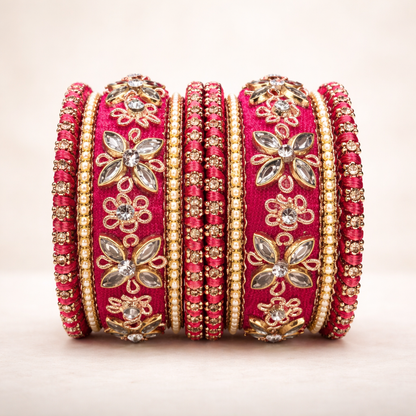 Shrikaa Velvet Bangles SVB-1013 - Rani