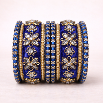 Shrikaa Velvet Bangles SVB-1013 - Royal Blue