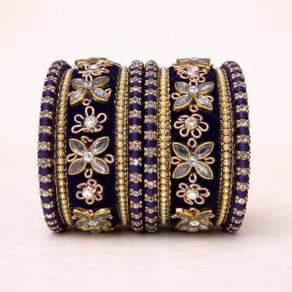 Shrikaa Velvet Bangles SVB-1013 - English Purple
