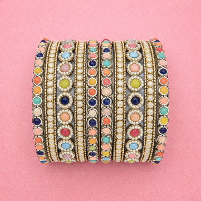 Shrikaa Multicolor Stone Bangles - Classic