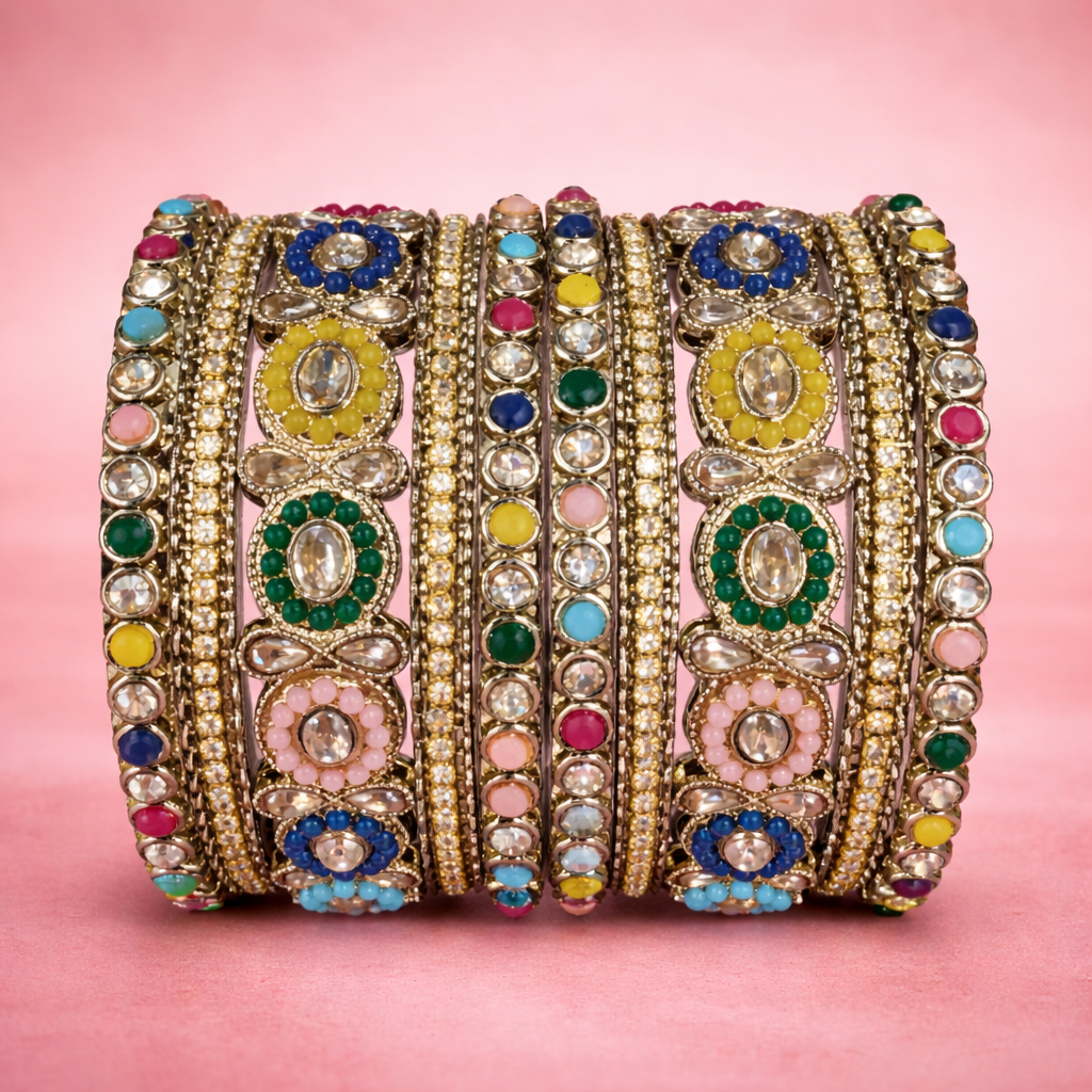 Shrikaa Elegant Stone Bangles – Traditional Party Wear