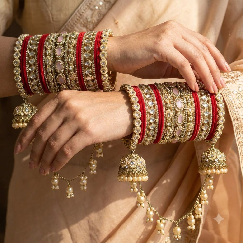Shrikaa Bridal Bangle Set - Red