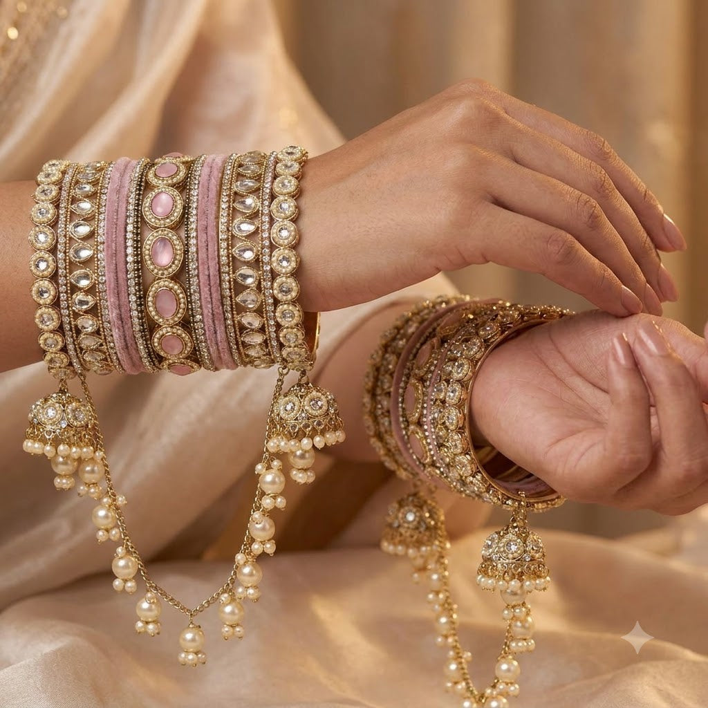 Shrikaa Bridal Bangle Set - Soft Lilac Pink