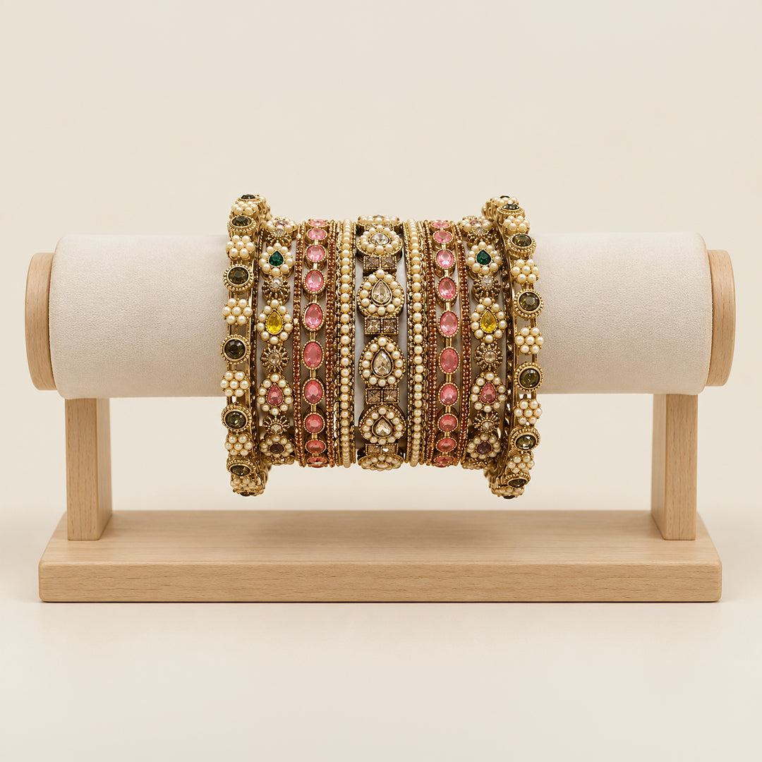 Shrikaa Bridal Bangle Set - Antique Multicolor