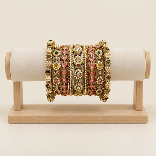 Shrikaa Bridal Bangle Set - Antique Multicolor