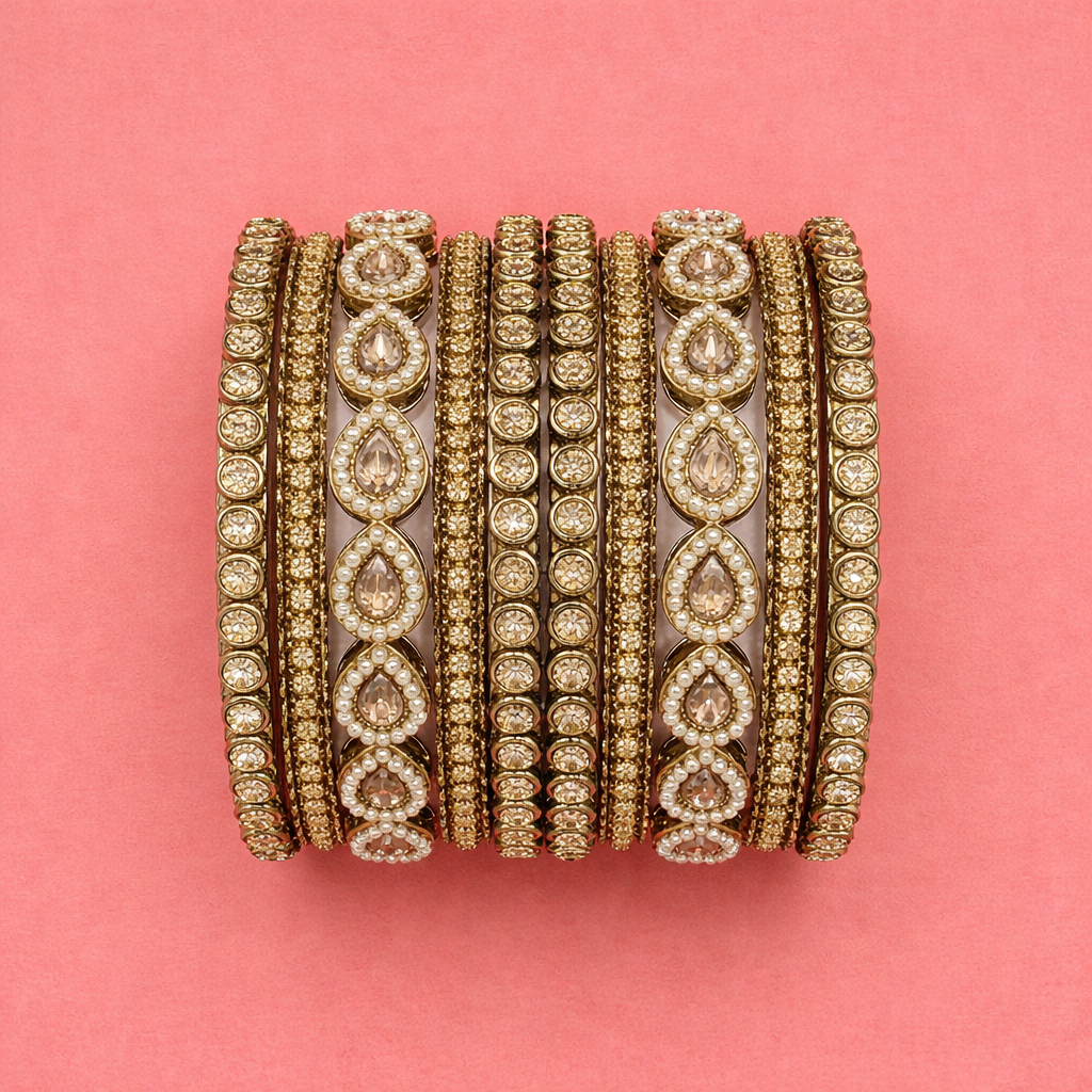Shrikaa Multicolor Stone Bangles – Traditional Party Wear