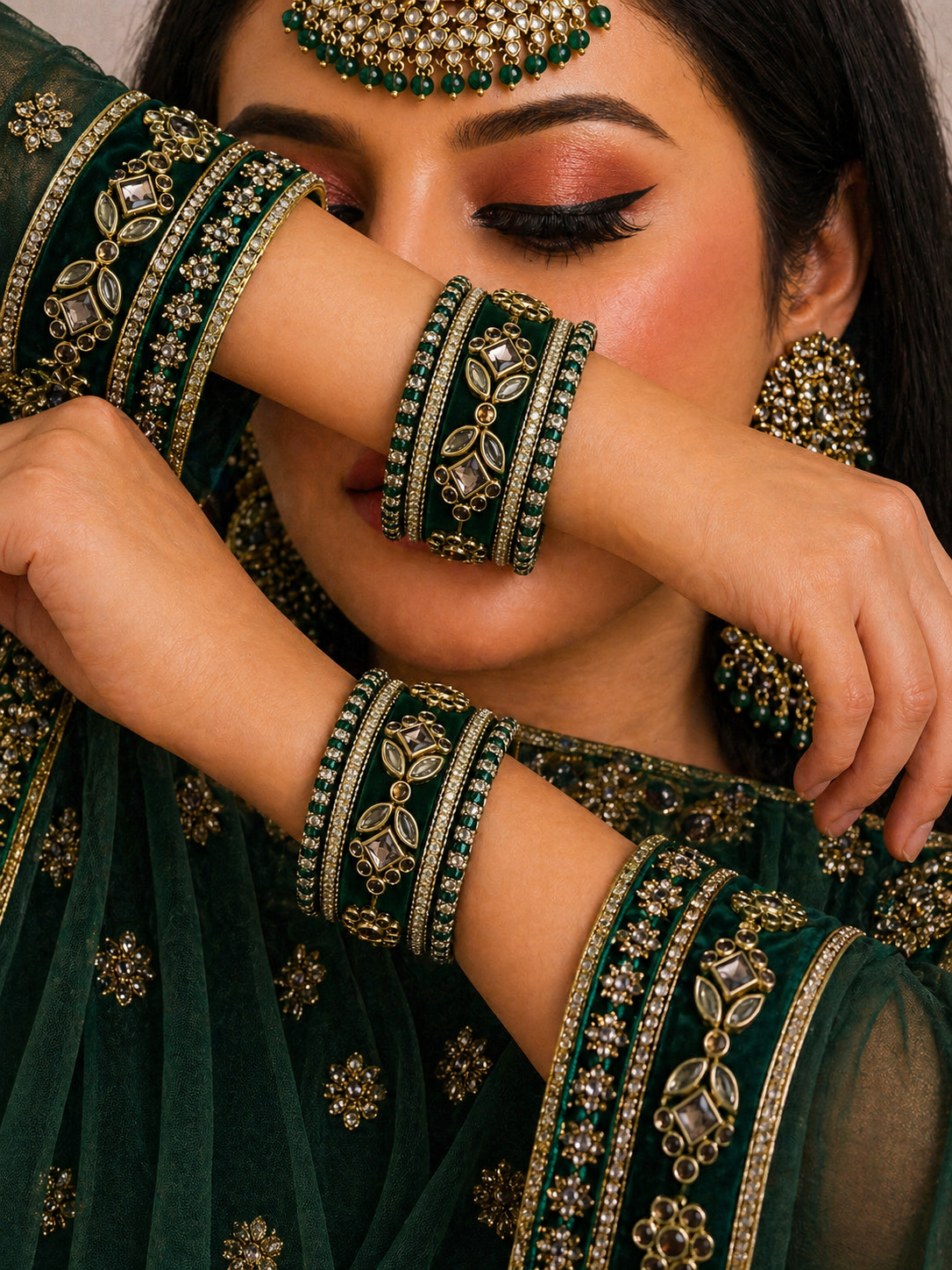 Shrikaa Velvet Bangles - Classic - worn view