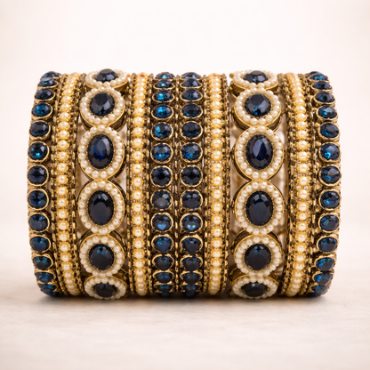 Shrikaa royal blue Traditional Party Wear Bangles