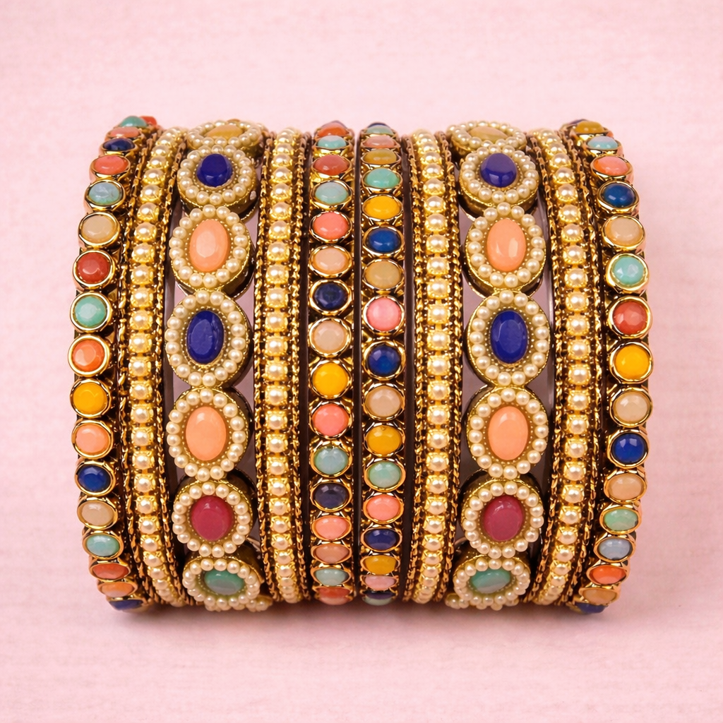 Shrikaa Designer Stone Bangles – Traditional Party Wear