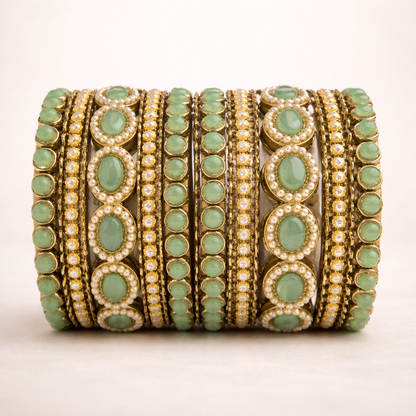 Shrikaa Pista Traditional Party Wear Bangles