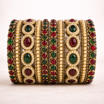 Shrikaa Ruby Green Traditional Party Wear Bangles