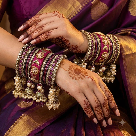 Shrikaa Bridal Bangle Set - Wine