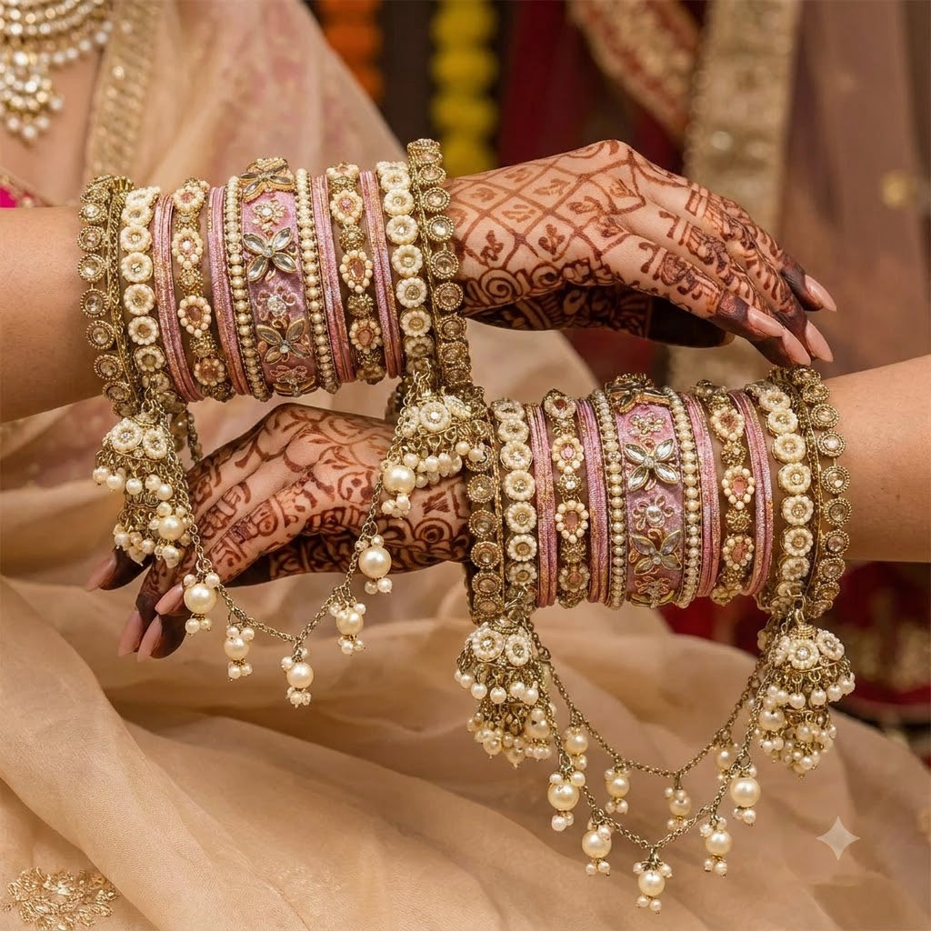 Shrikaa Bridal Bangle Set - Baby Pink