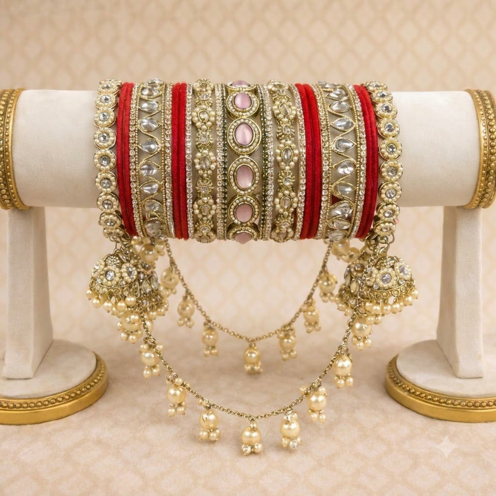 Shrikaa Bridal Bangle Set - Red