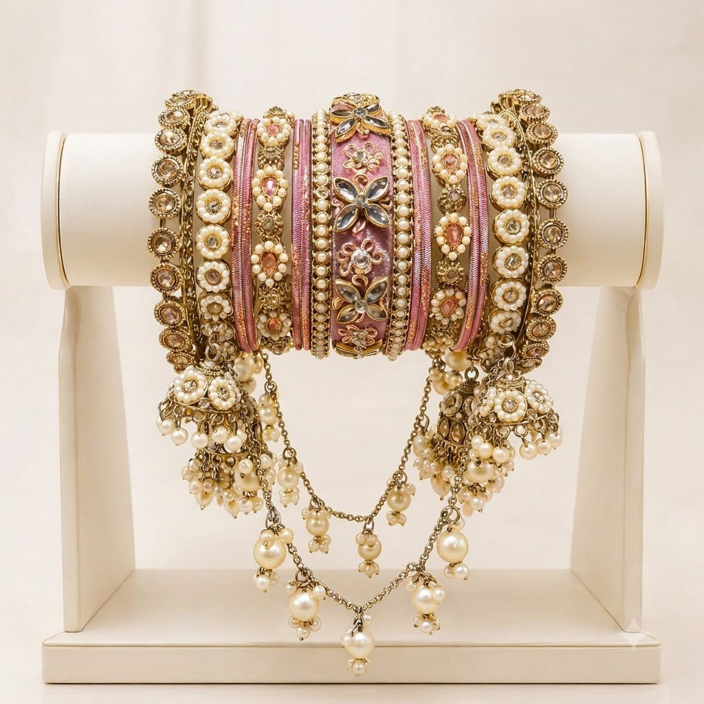 Shrikaa Bridal Bangle Set - Baby Pink
