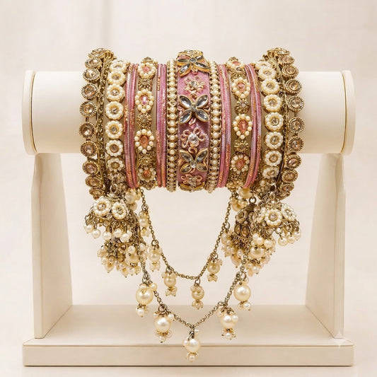 Shrikaa Bridal Bangle Set - Baby Pink