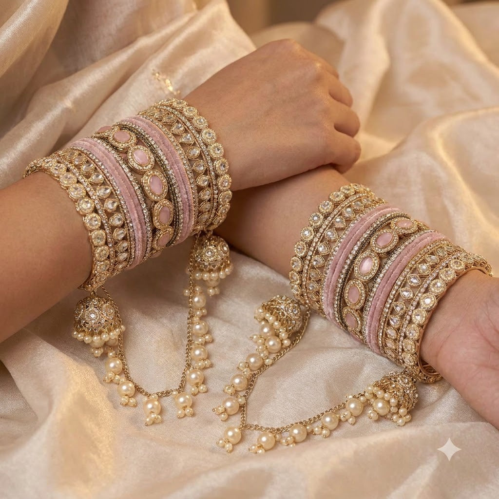 Shrikaa Bridal Bangle Set - Soft Lilac Pink