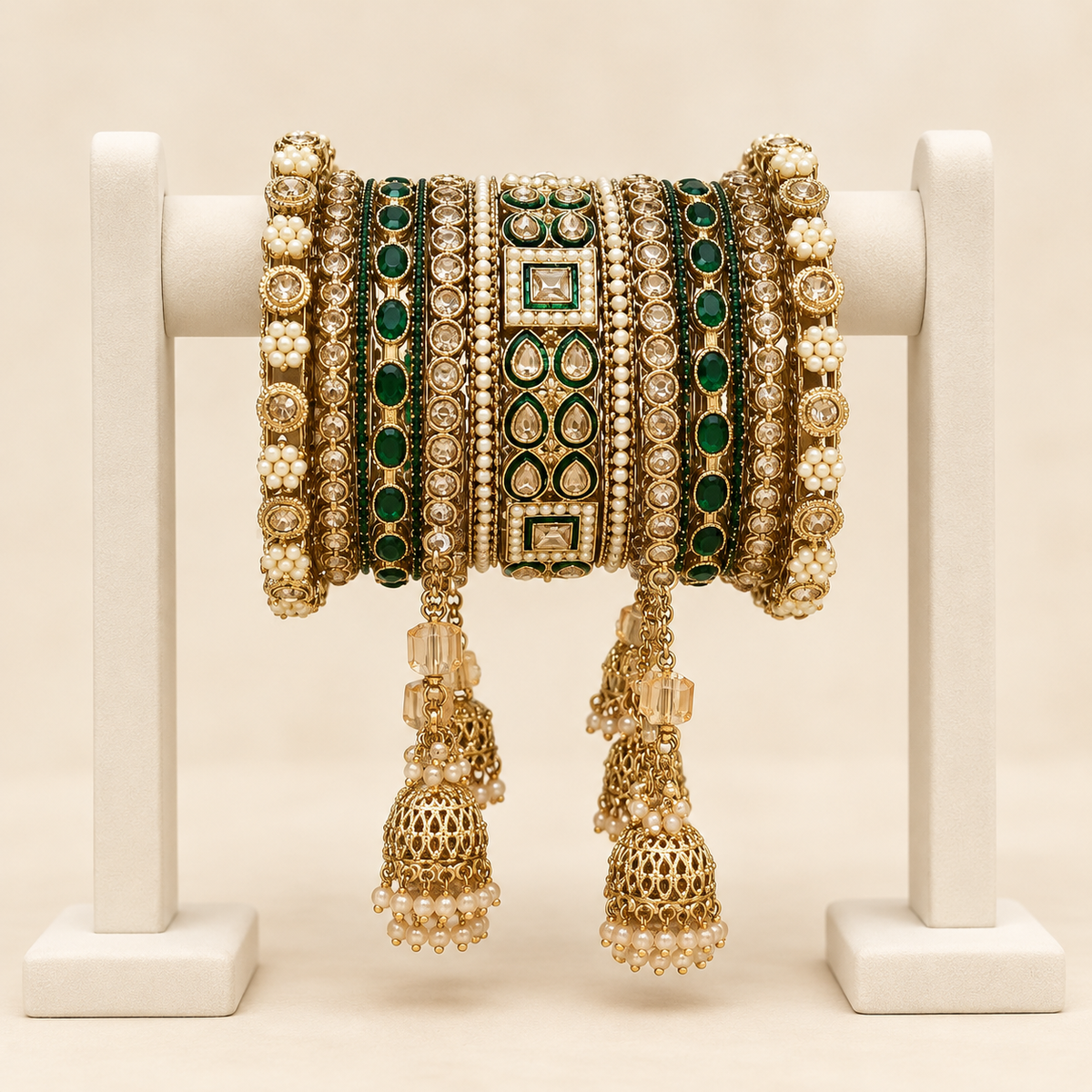 Shrikaa Bridal Bangle Set - Emerald Green